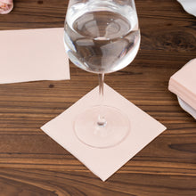 20 Pack | Blush Rose Gold Soft Linen-Feel Airlaid Paper Beverage Napkins