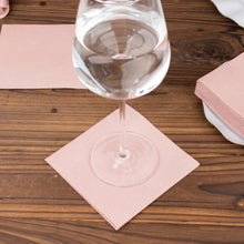 20 Pack | Dusty Rose Soft Linen-Feel Airlaid Paper Beverage Napkins, Highly Absorbent