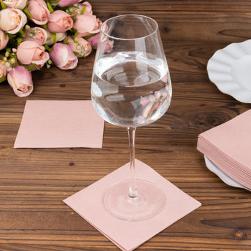 Make a Statement with Dusty Rose Soft Linen-Feel Airlaid Paper Beverage Napkins