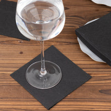 20 Pack | Black Soft Linen-Feel Airlaid Paper Beverage Napkins, Highly Absorbent Disposable