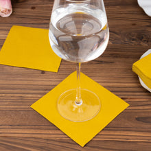 20 Pack | Gold Soft Linen-Feel Airlaid Paper Beverage Napkins, Highly Absorbent Disposable