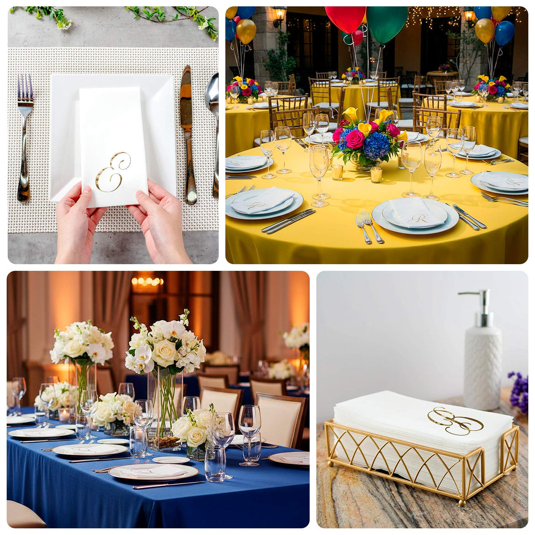 Paper Dinner Napkins Monogram