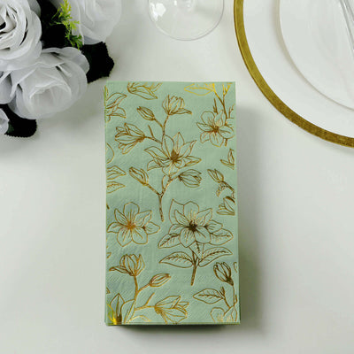 Floral patterned napkin on a white background