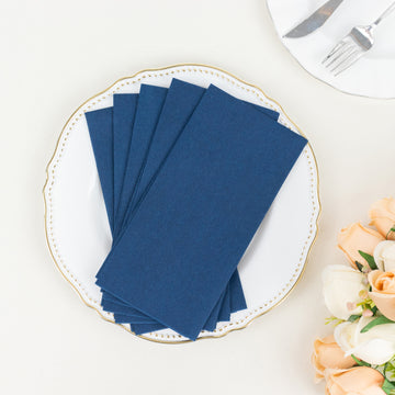 Elevate Your Table Setting with Navy Blue Soft Linen-Feel Party Napkins