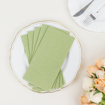 Sage Green Soft Linen-Feel Airlaid Paper Party Napkins