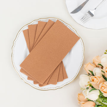 Terracotta (Rust) Soft Linen-Feel Airlaid Paper Party Napkins