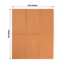 50 Pack Terracotta (Rust) Soft Paper Dinner Napkins with Gold Embossed Leaf