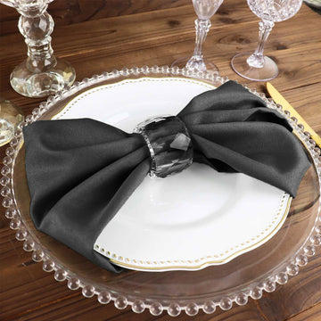 Charcoal Gray Seamless Cloth Dinner Napkins for Elegant Table Settings