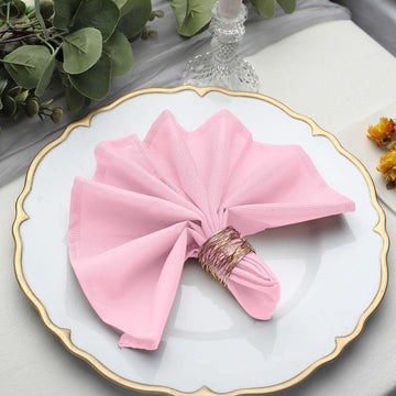 Elegant Pink Seamless Cloth Dinner Napkins for a Charming Table Setting