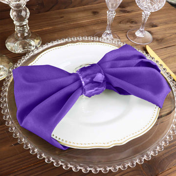 Purple Seamless Cloth Dinner Napkins for Elegant Event Decor