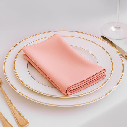 5 Pack Scuba Cloth Napkins – 17"x17" Dusty Rose, Wrinkle-Free & Reusable Table Napkins