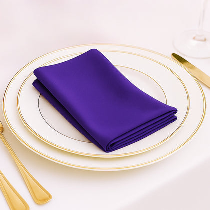 5 Pack Scuba Cloth Napkins – 17"x17" Purple, Wrinkle-Free & Reusable Table Napkins