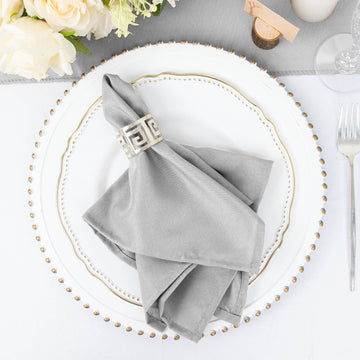 Create a Luxurious Dining Experience with Silver Seamless Cloth Dinner Napkins