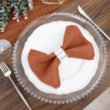 Pack Of 5 Terracotta Linen Dinner Napkins Seamless 17x17 Inch Wrinkle-Resistant