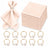 Set of 10 Polyester Napkins with White Pearl & Gold Metal Napkin Rings