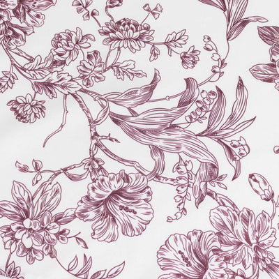 Maroon floral line art pattern on white fabric background#whtbkgd