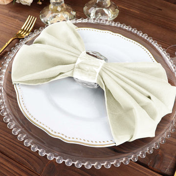 Enhance Your Event Decor with Ivory Seamless Cloth Dinner Napkins