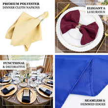 5 Pack Blush Premium Polyester Dinner Napkins, Seamless Cloth Napkins