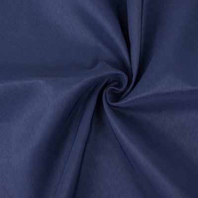 Navy blue fabric with a smooth texture, ideal for various sewing projects.