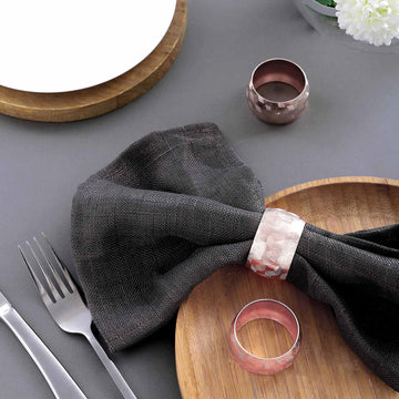 Add a Touch of Elegance with Metallic Rose Gold Napkin Rings