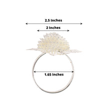 4 Pack | 2inch Elegant Silver Metal Daisy Flower Napkin Rings
