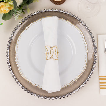 Elevate Your Table Decor with Gold Metal Rhinestone Napkin Rings