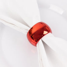 Set Of 4 Red Colored Acrylic Napkin Rings