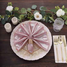 5 Pack Rose Gold Shimmer Sequin Dots Polyester Dinner Napkins, Reusable Sparkle Glitter Cloth Table 