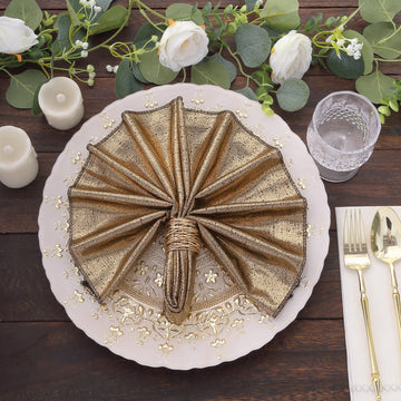 Elevate Your Table Setting with Antique Gold Shimmer Sequin Napkins