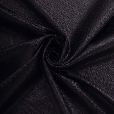 Black textured fabric with a smooth finish.