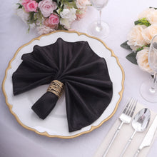 5 Pack Black Shimmer Sequin Dots Polyester Dinner Napkins, Reusable Sparkle Glitter Cloth Table