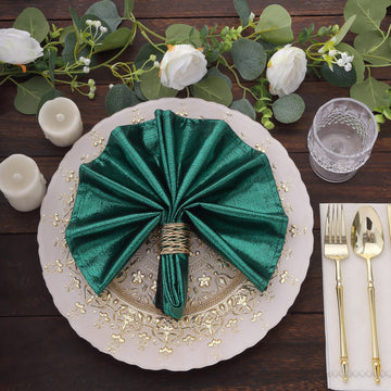 Add a Touch of Enchantment with Hunter Emerald Green Sequin Napkins