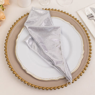 Elevate Your Dining Experience with Silver Shimmer Sequin Napkins