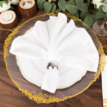 Impeccable Quality and Durability in White Striped Satin Napkins