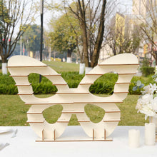 Natural Butterfly Shaped Wooden Dessert Display Stand, 7-Tier Double Sided Cupcake Holder Shelf Rack