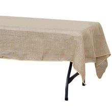 60"x102" Natural Rectangle Burlap Rustic Tablecloth | Jute Linen Table Decor