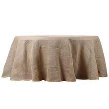Round Natural Burlap Rustic Tablecloth 120 Inch