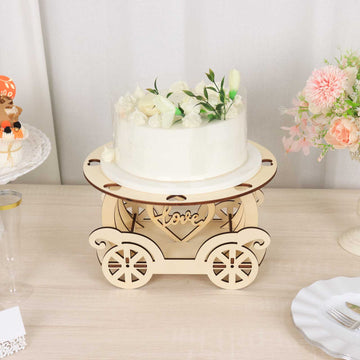 Stunning Natural Wooden Carriage Cake Stand
