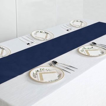 Create a Stunning Tablescape with the Navy Blue Polyester Table Runner