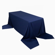 Navy Blue Premium Scuba Rectangular Tablecloth, Wrinkle Free Polyester Tablecloth - 90x156inch