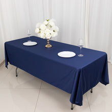 Navy Blue Premium Scuba Rectangular Tablecloth Wrinkle Free Polyester Seamless Tablecloth 60x102inch
