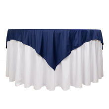 Navy Blue Premium Scuba Square Table Overlay, Wrinkle Free Polyester Seamless Table Topper