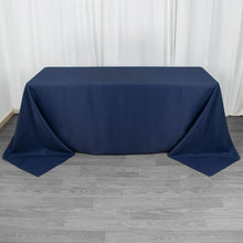 90x132inch Navy Blue 200 GSM Seamless Premium Polyester Rectangular Tablecloth