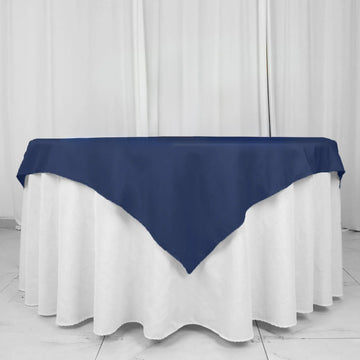 Navy Blue Seamless Premium Polyester Square Table Overlay 220GSM 54"x54"