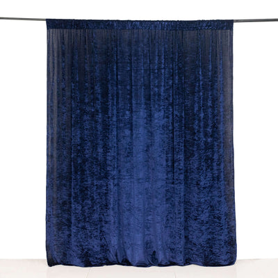 Navy velvet curtain drape on a white background