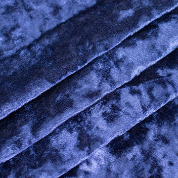Elevate Your Décor with Navy Blue Crushed Velvet Fabric