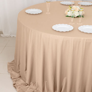 Elevate Your Event Decor with the Nude Premium Scuba Round Tablecloth