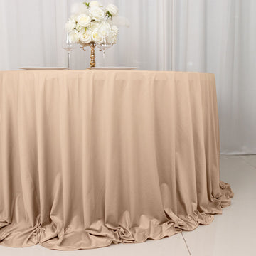 Create Unforgettable Table Settings with the Nude Premium Scuba Round Tablecloth