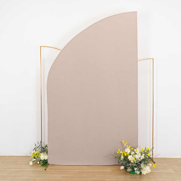 Transform Your Wedding Arch with the Nude Spandex Fitted Chiara Backdrop Stand Cover
