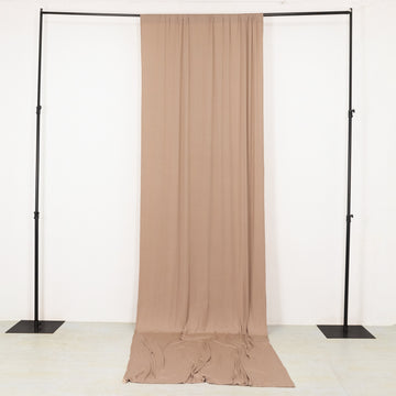 Nude 4-Way Stretch Spandex Drapery Panel with Rod Pockets, Wrinkle Resistant Backdrop Curtain - 5ftx14ft